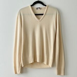 Vintage 70s Cream V-Neck Carara Sweater